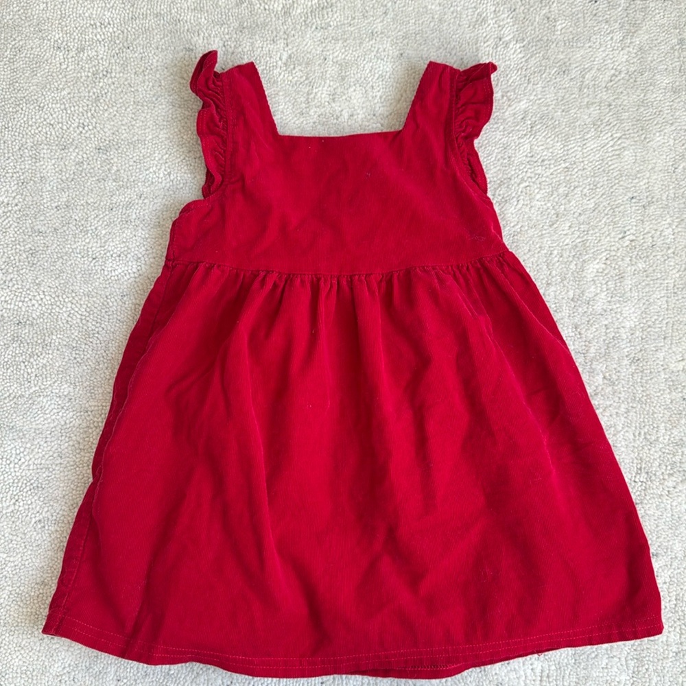 Sammy + nat red corduroy dress holiday 18-24 months